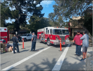 Fire truck at the scene of the accident